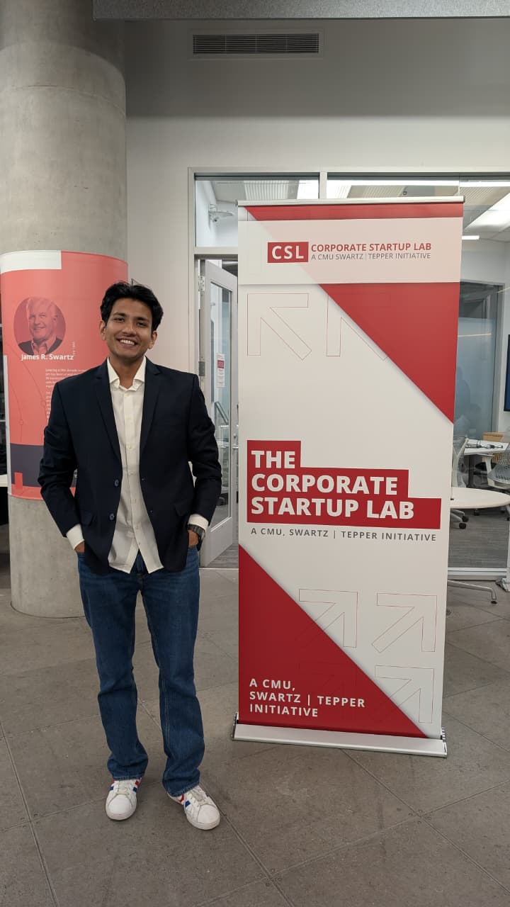 Anubhav Sharma at the CMU Swartz Tepper Corporate Startup Lab